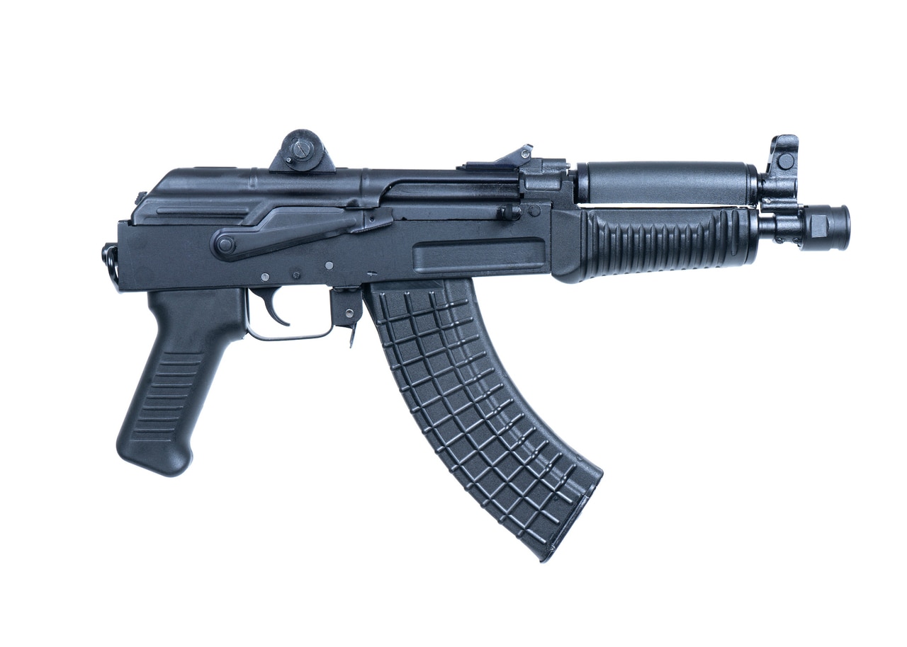 Arsenal SAM7K-34 AK Pistol 7.62x39mm, 8.5" Barrel, No Stock, Polymer, Black, Ships w/ 5rd Mag