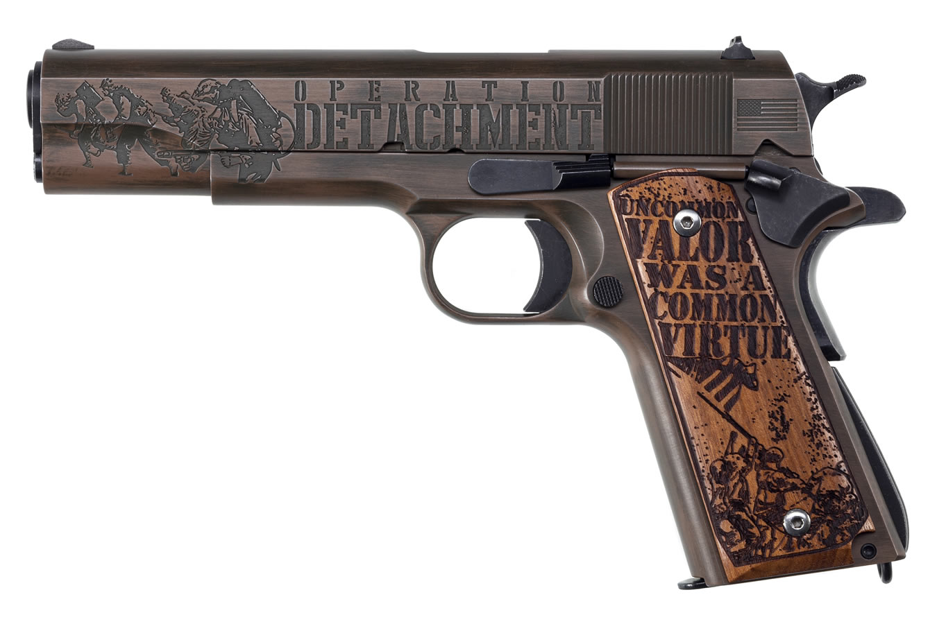 Auto Ordnance 1911 .45 ACP Semi-Automatic Pistol with Iwo Jima Wood Grips