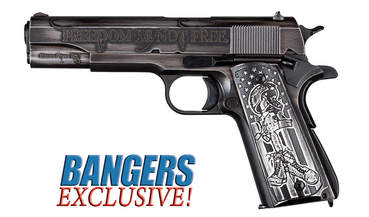 Auto Ordnance 1911 - I Stand, 45 ACP, Freedom Is Not Free, All Gave Some, Some Gave All, Flag Grips, 7rd Mag Exclusive Limited Production