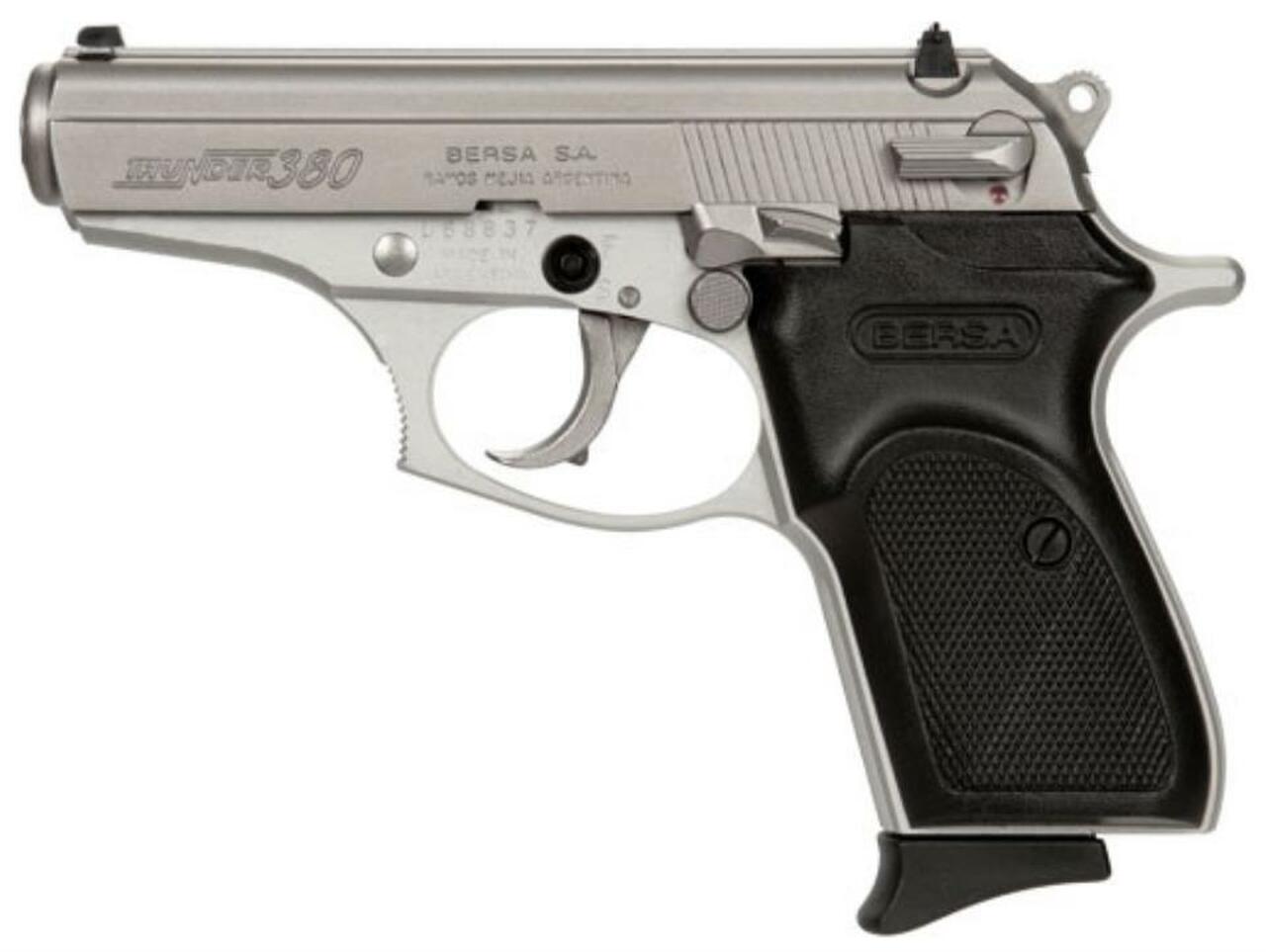 Bersa Thunder .380 ACP, 3.5" Barrel, Nickel, Lite, 8rd, DA Bersa