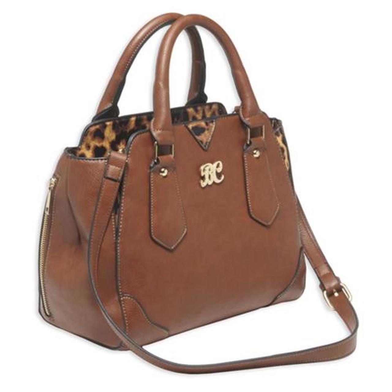 Bulldog Satchel Style Purse, Holster Chestnut/Leopard
