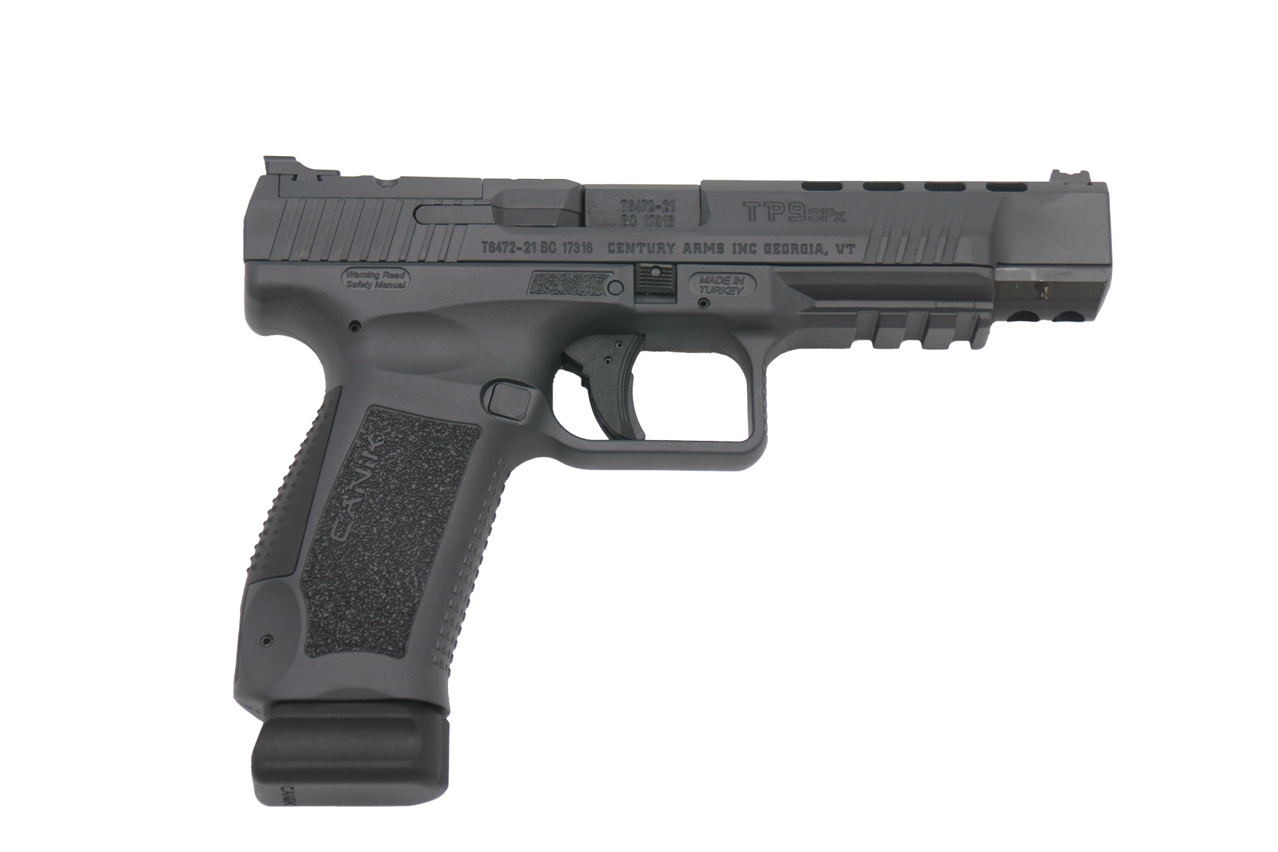 Canik TP9SFx 9mm, 5.2" Barrel, Fiber Optic Sights, Black, 20rd Canik