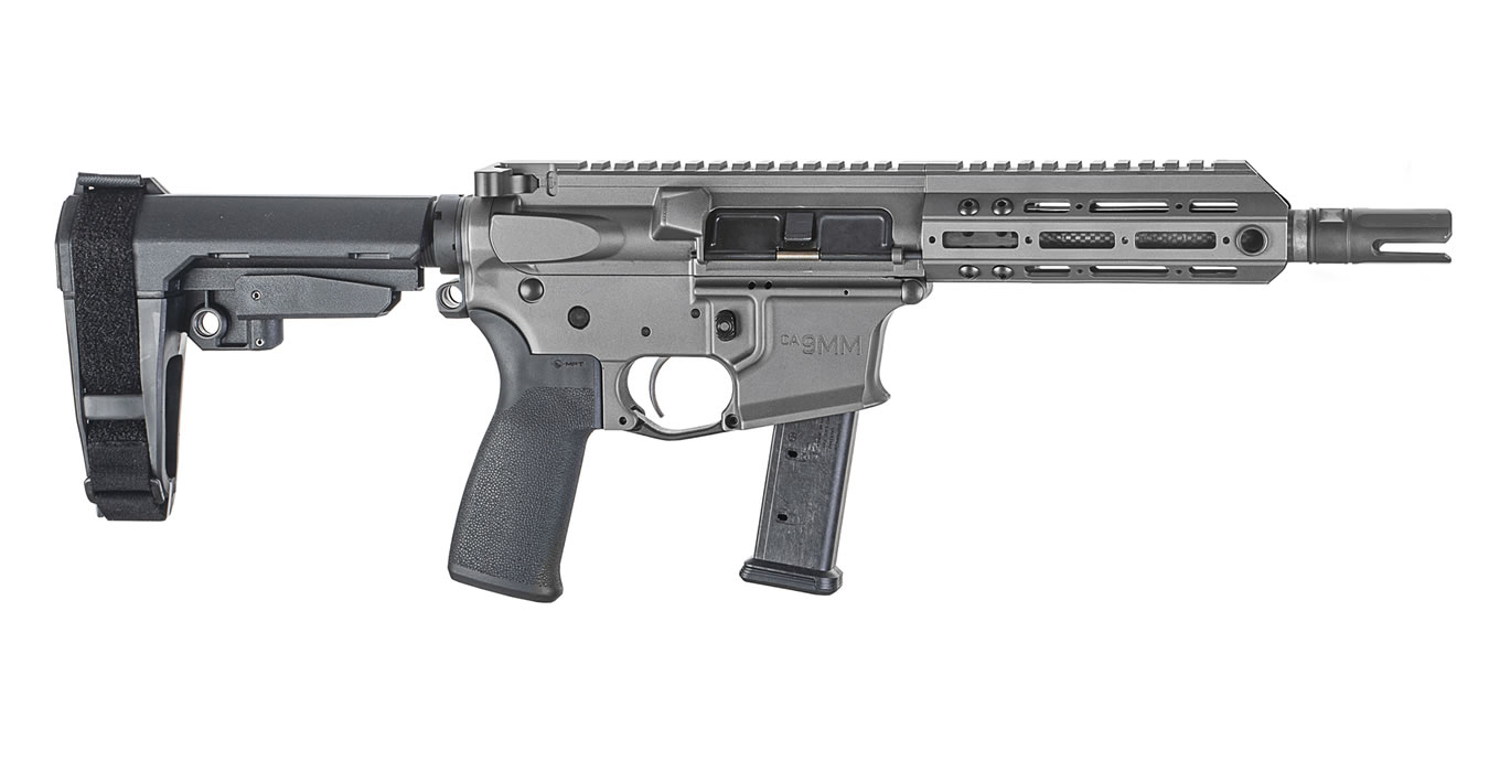 Christensen Arms CA9MM 9mm AR-Style Pistol with SBA3 Pistol Brace and Tungsten Cerakote Finish