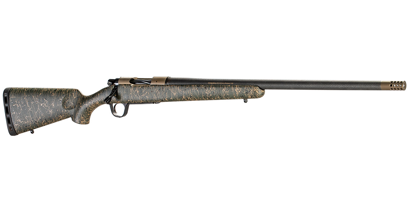 Christensen Arms Ridgeline 6.5 Creedmoor Bolt-Action Rifle with Green/Black/Tan Stock and Burnt B