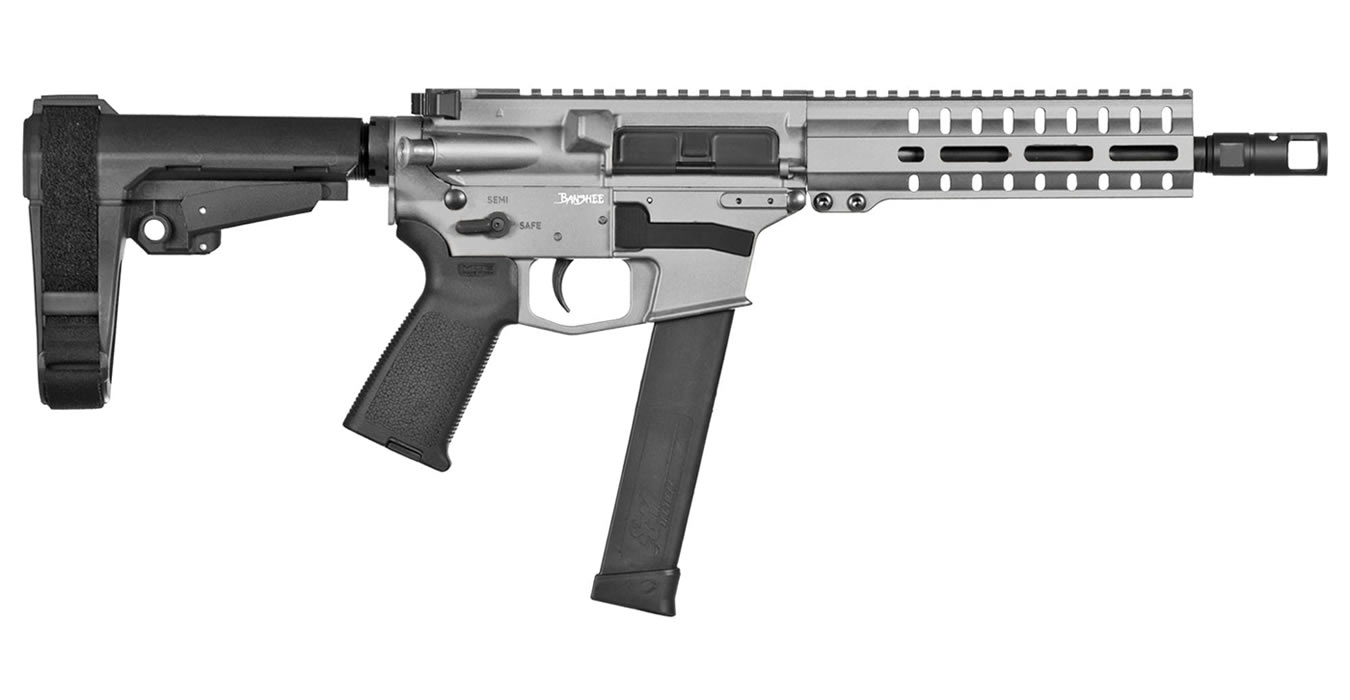 CMMG Banshee 300 Mk10 10mm AR Pistol with Titanium Cerakote Finish and CMMG RipBrace