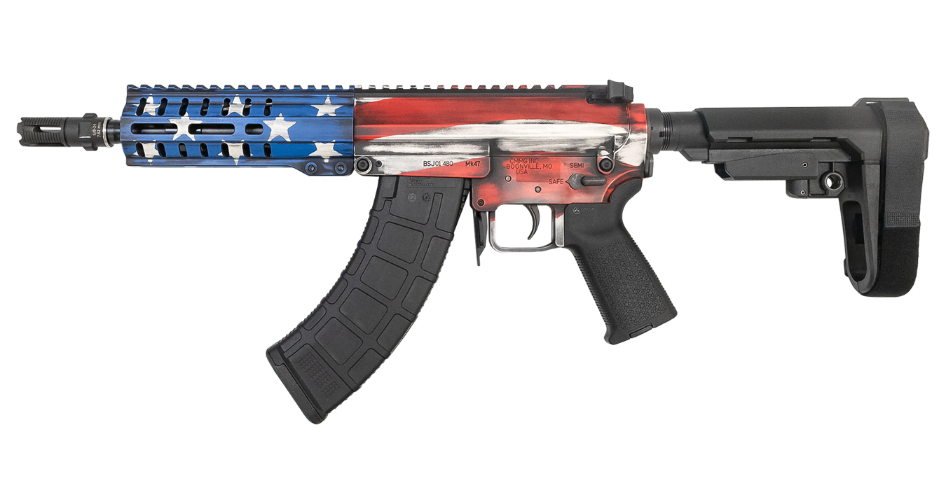 CMMG Banshee 300 Mk47 7.62x39mm AK Pistol with Battle Worn US Flag Cerakote Finish