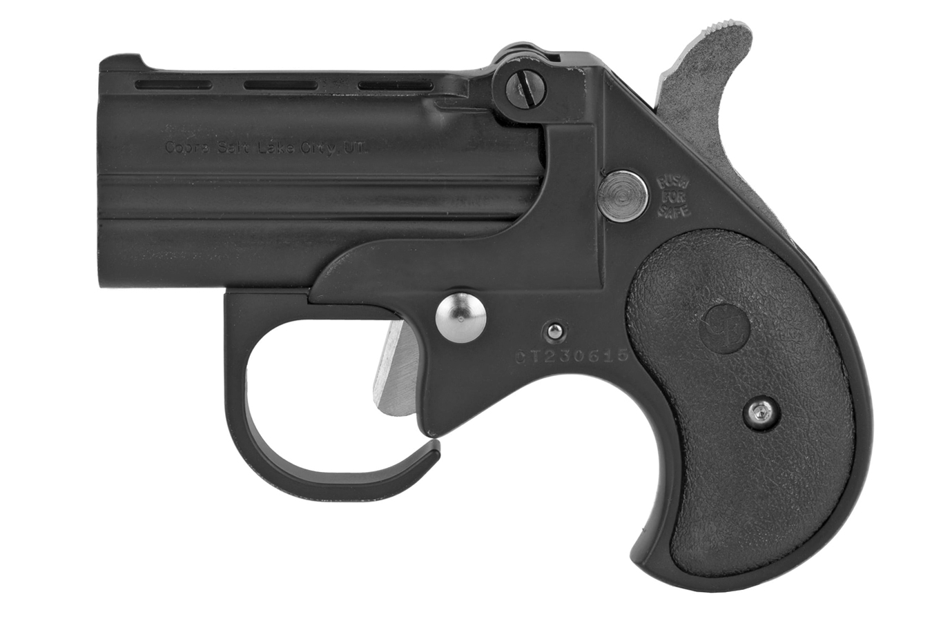Cobra Enterprise Inc 9mm Big Bore Derringer Guardian Package with Black Finish and Black Grips