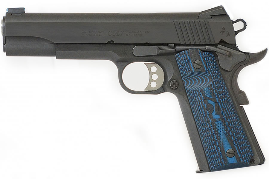 Colt 1911 Competition Pistol 45 ACP with Blue G10 Grips