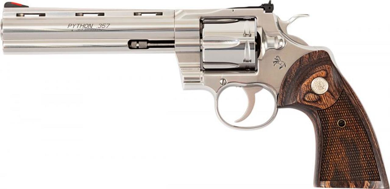 Colt Python .357 Mag, 6" Barrel, Walnut Grips, Stainless, 6rd Colt