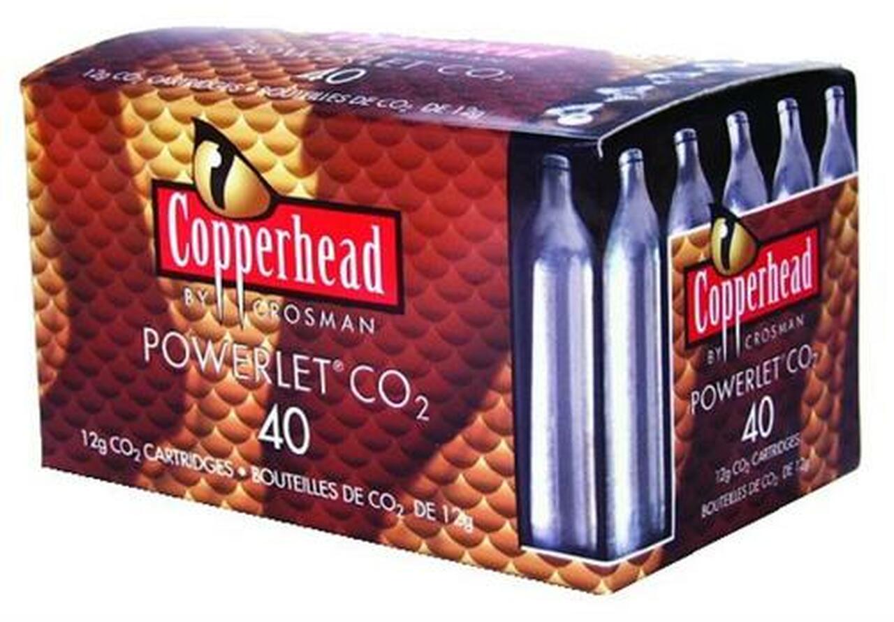 Crosman Powerlet CO2 Cartridges 12 Grams Stainless, 40/Pack