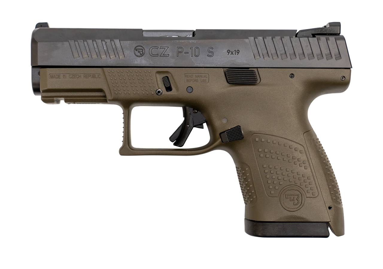 CZ P-10 Compact 9mm, 3.5" Barrel, Fixed Sights, OD Green, 12rd CZ USA