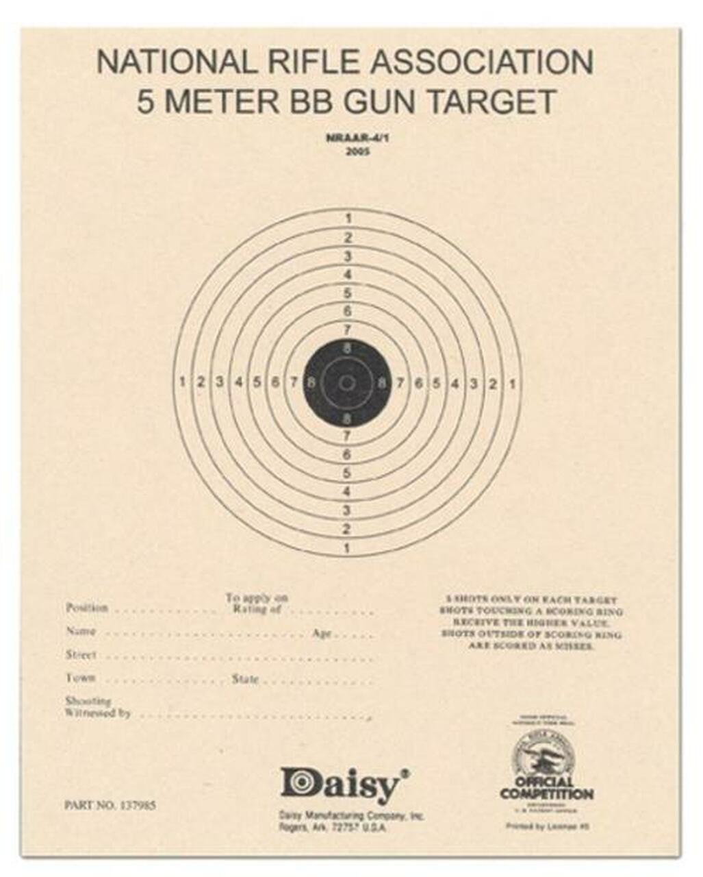 Daisy Air Rifle Paper Target 50 Pack