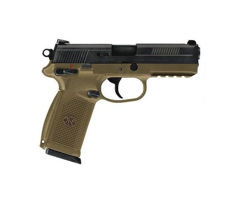 FN FNX-45 45 ACP 4.5" Flat Dark Earth, Black Slide, Combat Sights, 15 Round FN America
