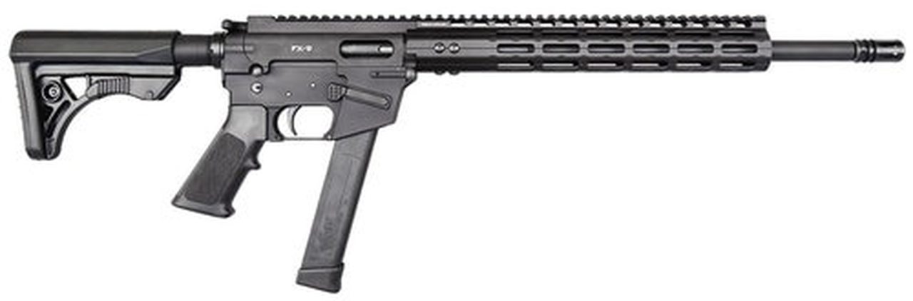 Freedom Ordnance FX9 9mm, 16" Barrel, Black, Plastic Grip, Uses Glock Style Magazines, 1 Mag, 31Rd