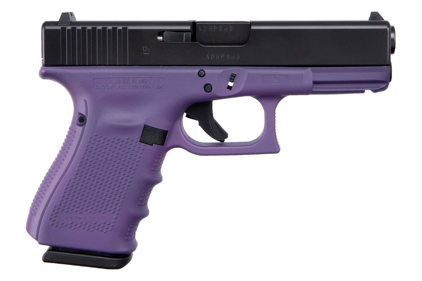 Glock 19 Gen4 9mm Pistol with Cerakote Purple Finish