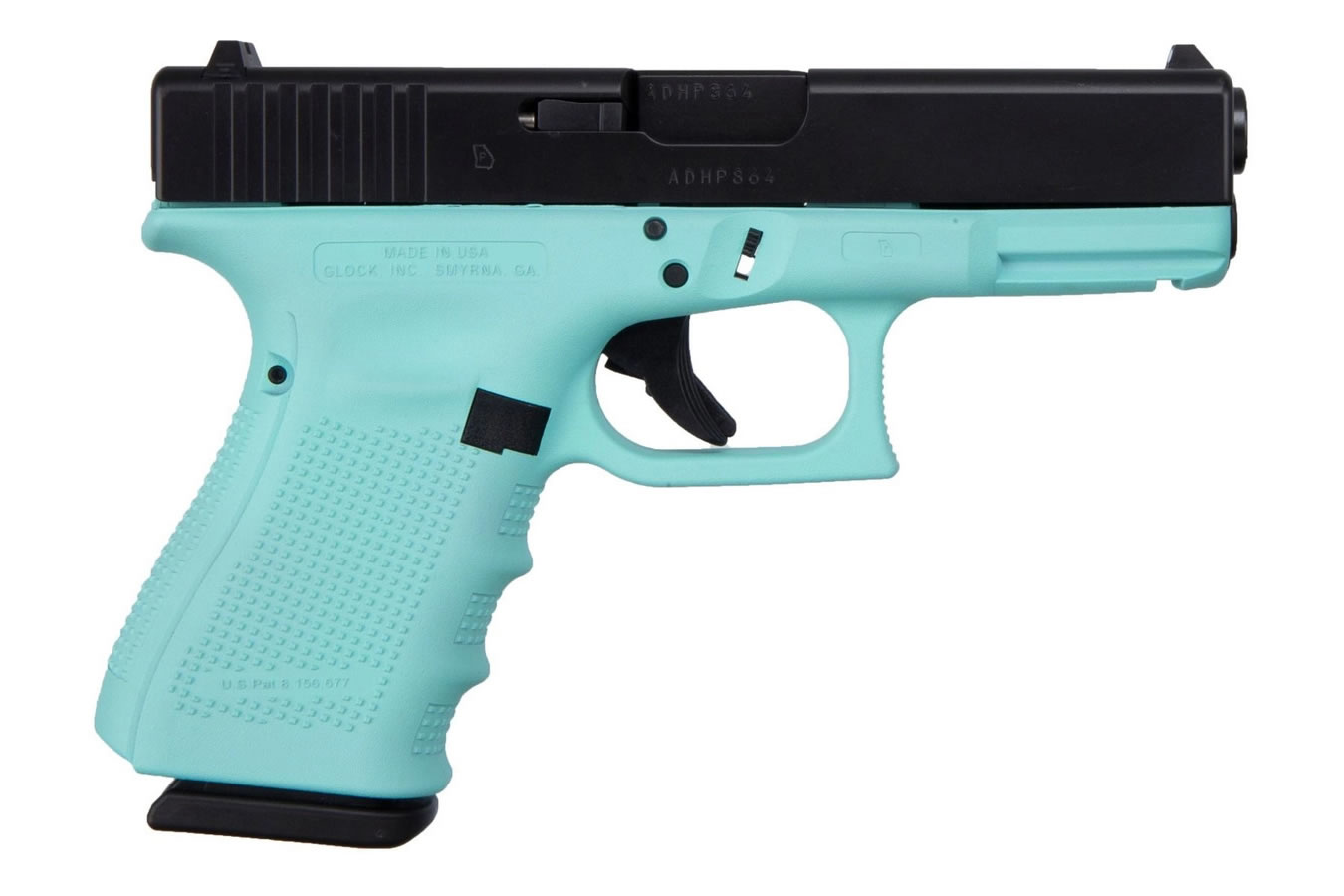 Glock 19 Gen4 9mm Pistol with Cerakote Robins Egg Blue Finish