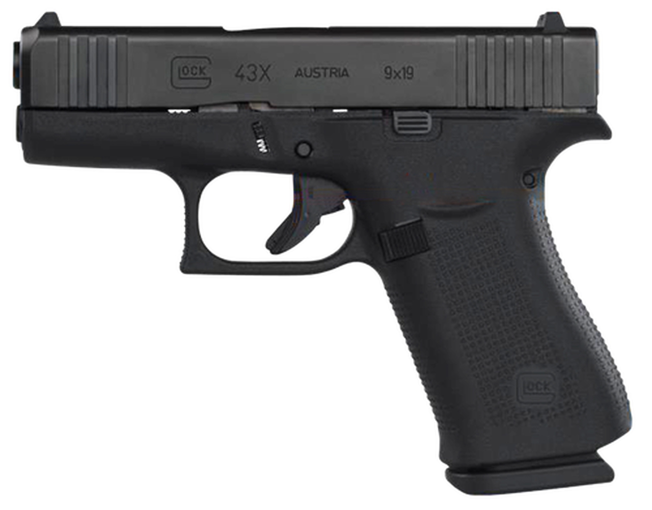 Glock 43X Subcompact 9mm, 3.41" Barrel, Silver/Bright Purple, Fixed Sights, 2x10rd Mags Glock