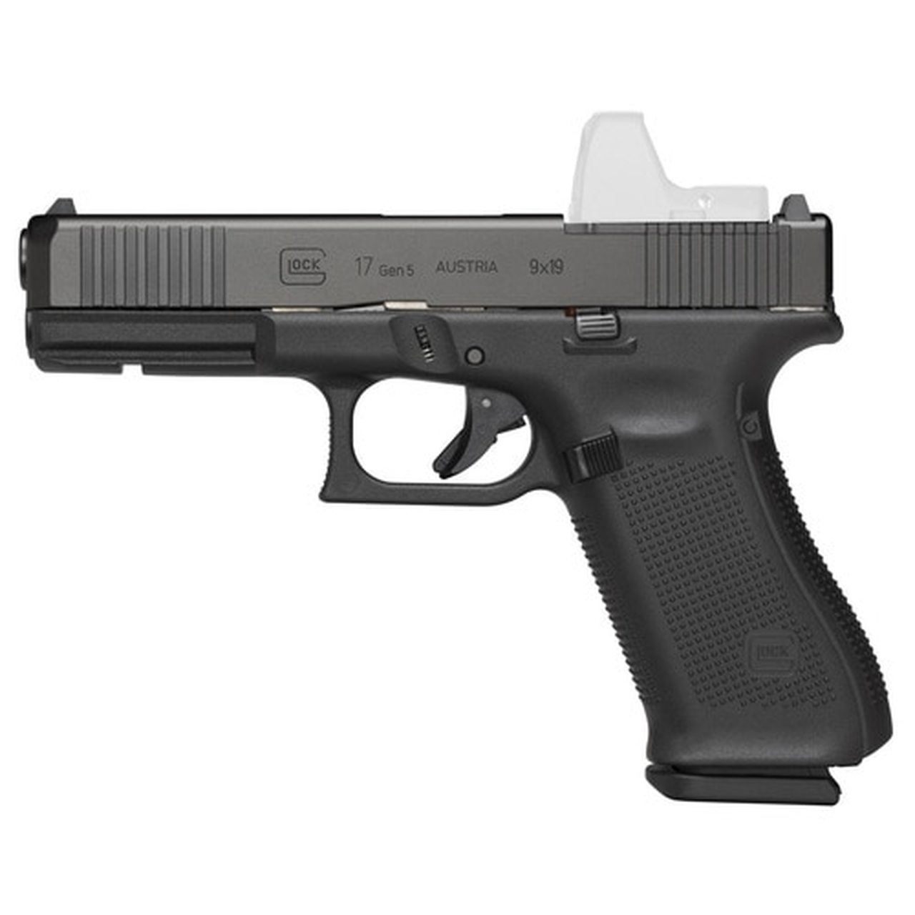 Glock G17 Gen5 M.O.S. 9MM, 4.49" Marksman Barrel, Fixed Sights, Ambi Slide Stop, Flared Mag Well, 17rd Mag