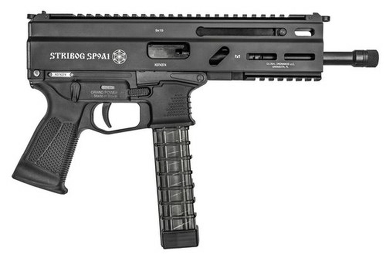 Grand Power Stribog SP9A1 Gen2 9mm, 8" Barrel, Hardcoat Anodized, M-Lok Rail, 3x30rd Mags Grand Power