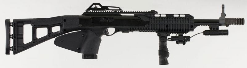 Hi-Point Carbine SA 45 ACP 17.5" Barrel, Synthetic Stock Black, Fwd Fold Grip, 9rd Hi Point
