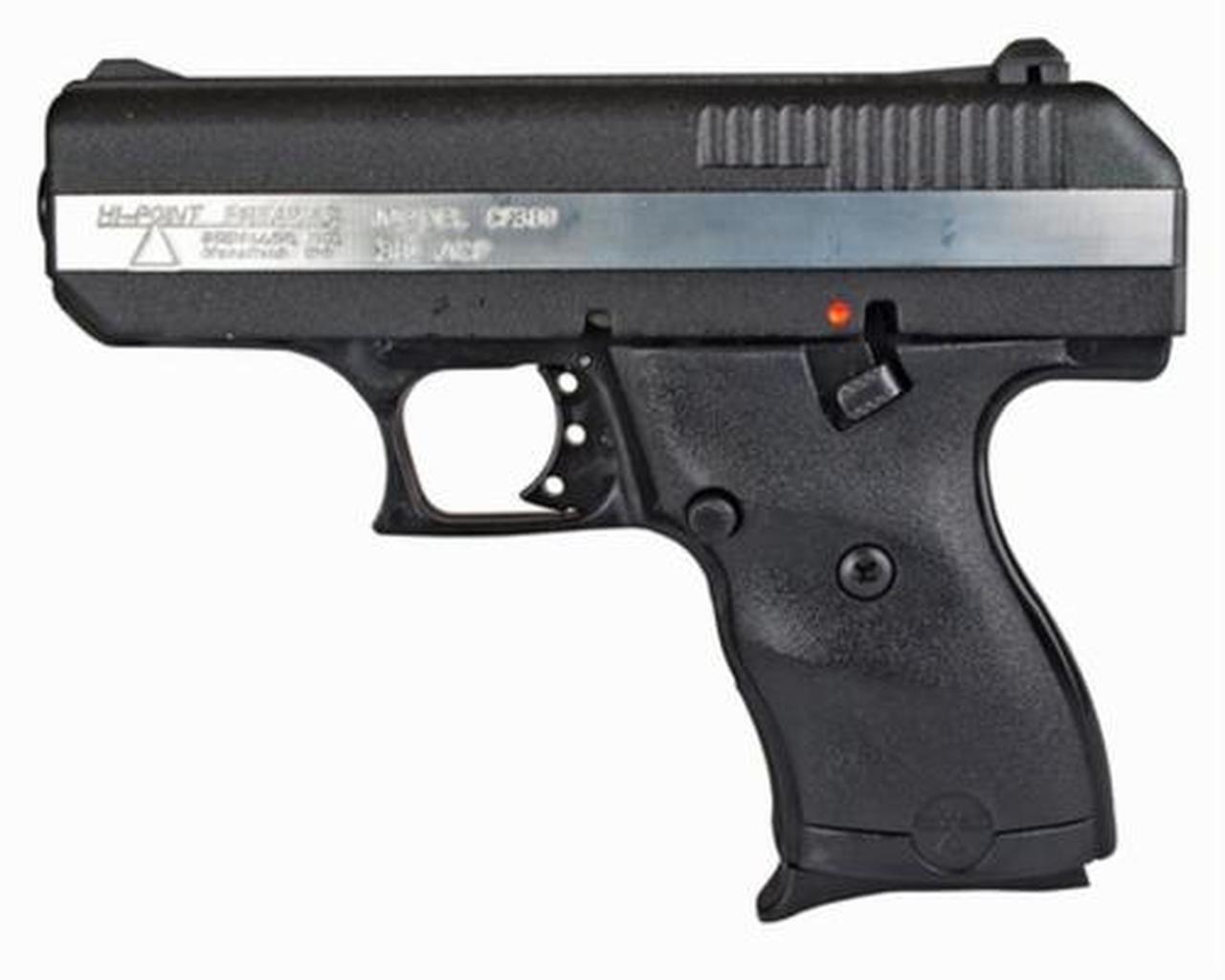 Hi-Point CF-380, .380 ACP, 3.5" Barrel, 8rd, Black, Silver Strip