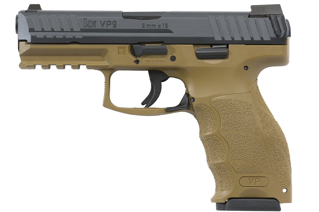 H&K VP9 9mm Flat Dark Earth (FDE) Striker-Fired Pistol with Night Sights