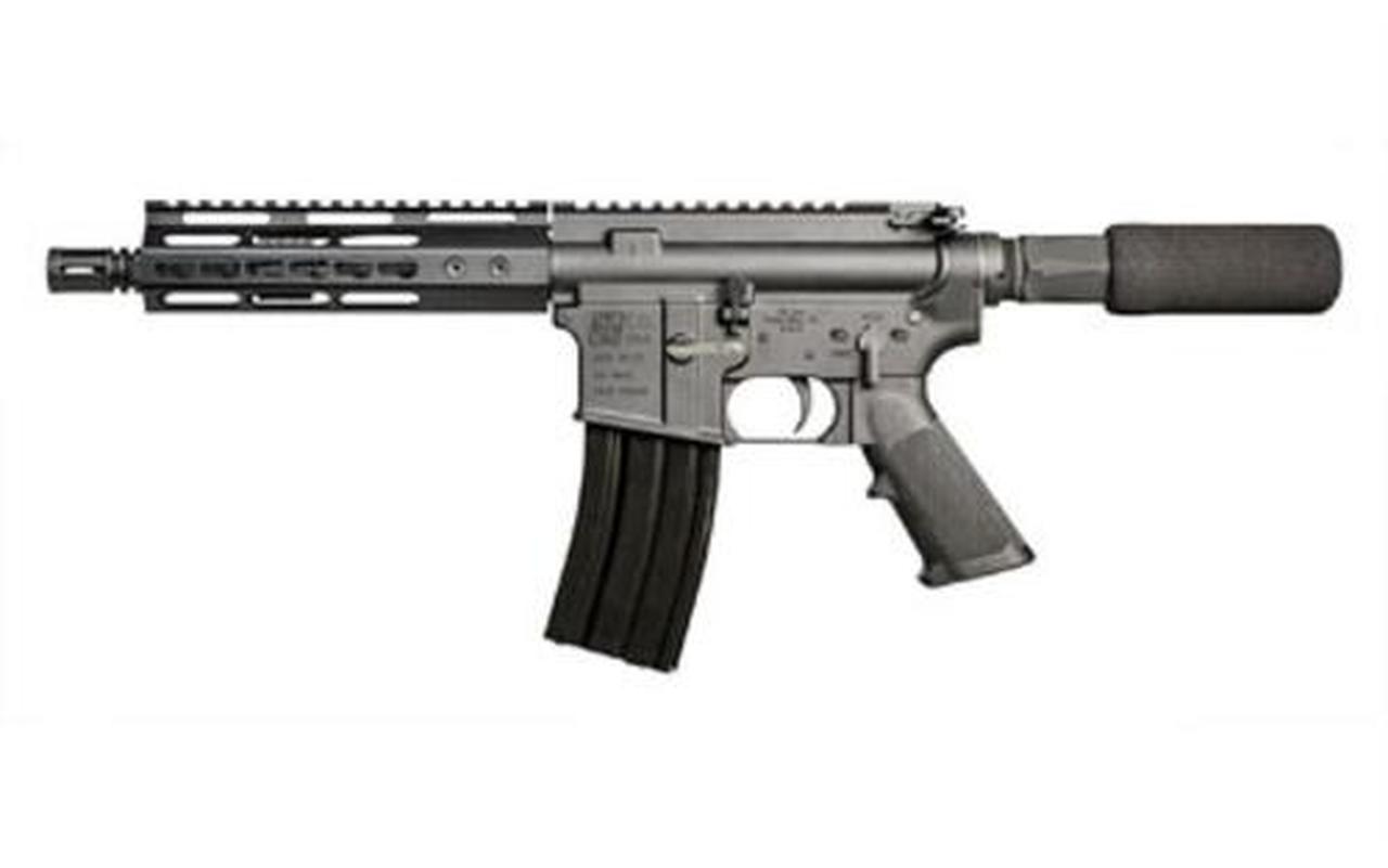 IO AR-15 Pistol, 223/5.56, 7" Barrel, Black, 7" Free Float KeyMod Rail 30Rd Mag