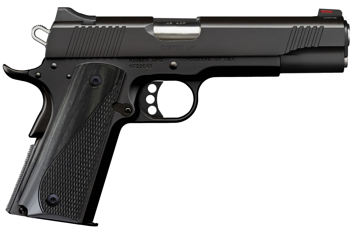 Kimber Custom LW 45 ACP Pistol with Blacked Out Small Parts and Gray Laminate Grips