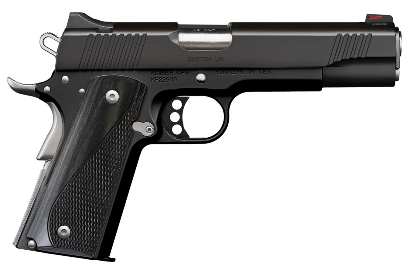 Kimber Custom LW Nightstar 45 ACP Pistol with Stainless Small Parts and Gray Laminate Grips