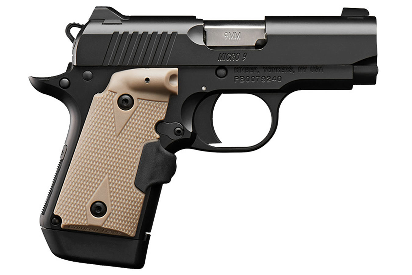 Kimber Micro 9 9mm with Desert Tan Crimson Trace Lasergrips