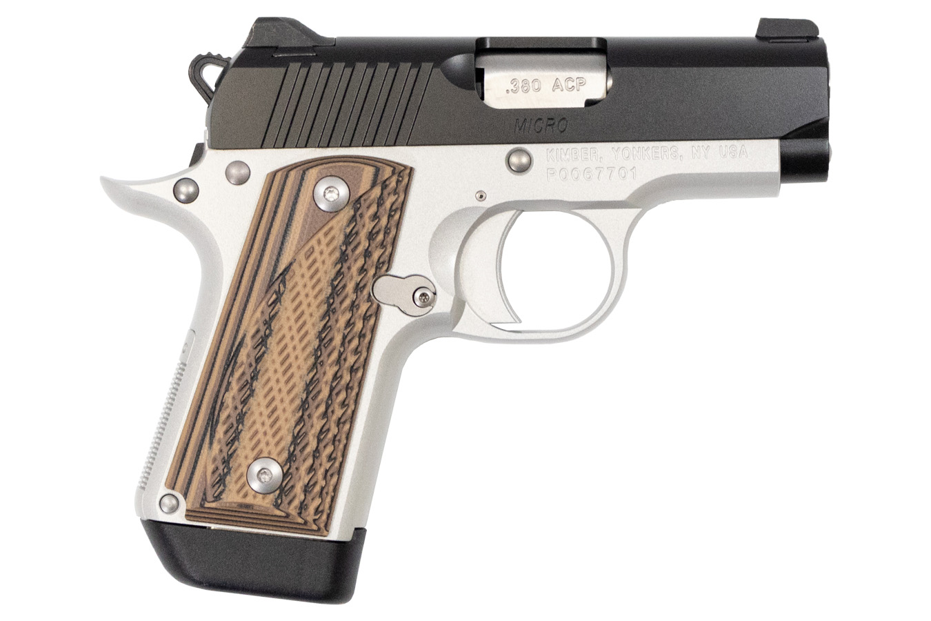 Kimber Micro Carry Advocate 380 Auto with Night Sights and Brown G10 Grips