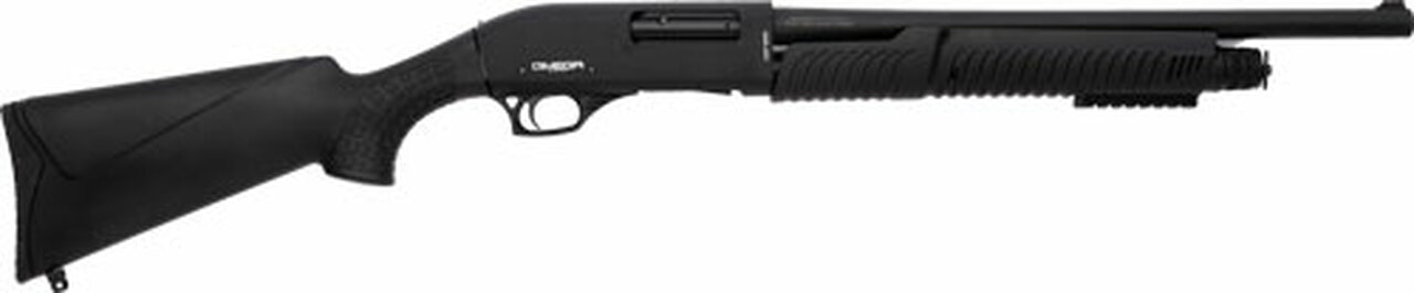 LKCI Omega P12 12 Gauge Pump Shotgun 20" Barrel Black