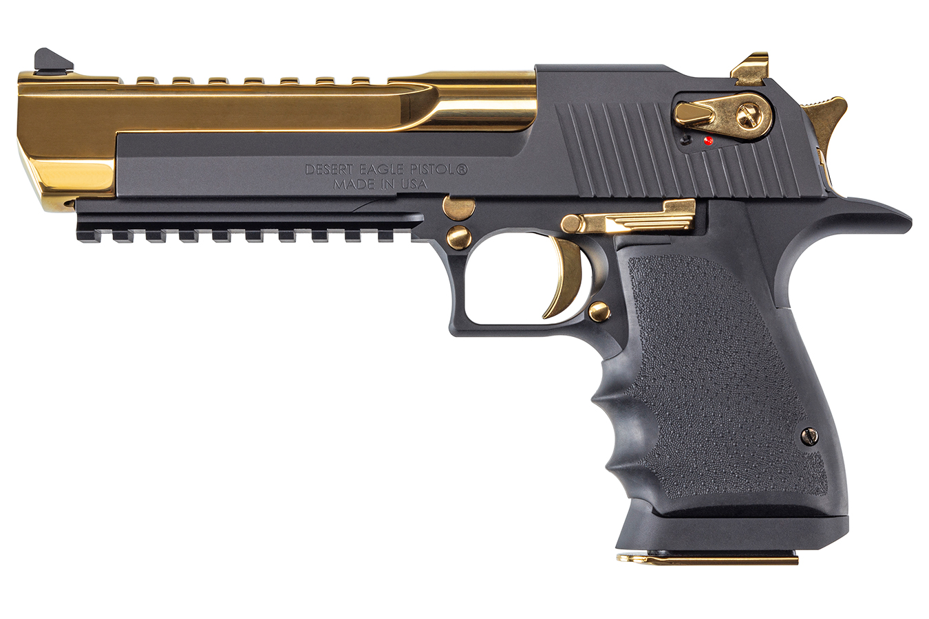 Magnum Research Mark XIX 44 Magnum Pistol with Titanium Gold Finish Barrel and Black Aluminum Frame