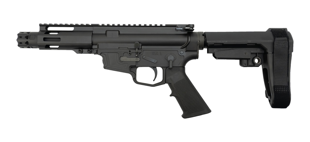 MCM DS9-S Pistol, 9mm, Rear Charging, 5" Barrel, MP5 Mag, Black Cerakote