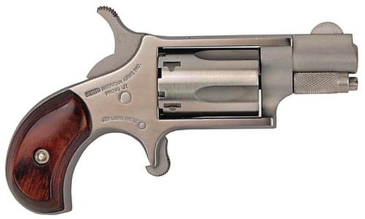 NAA 22LR Mini-Revolver 22LR 1.12" 5rd Rosewood Grip Stainless North American Arms
