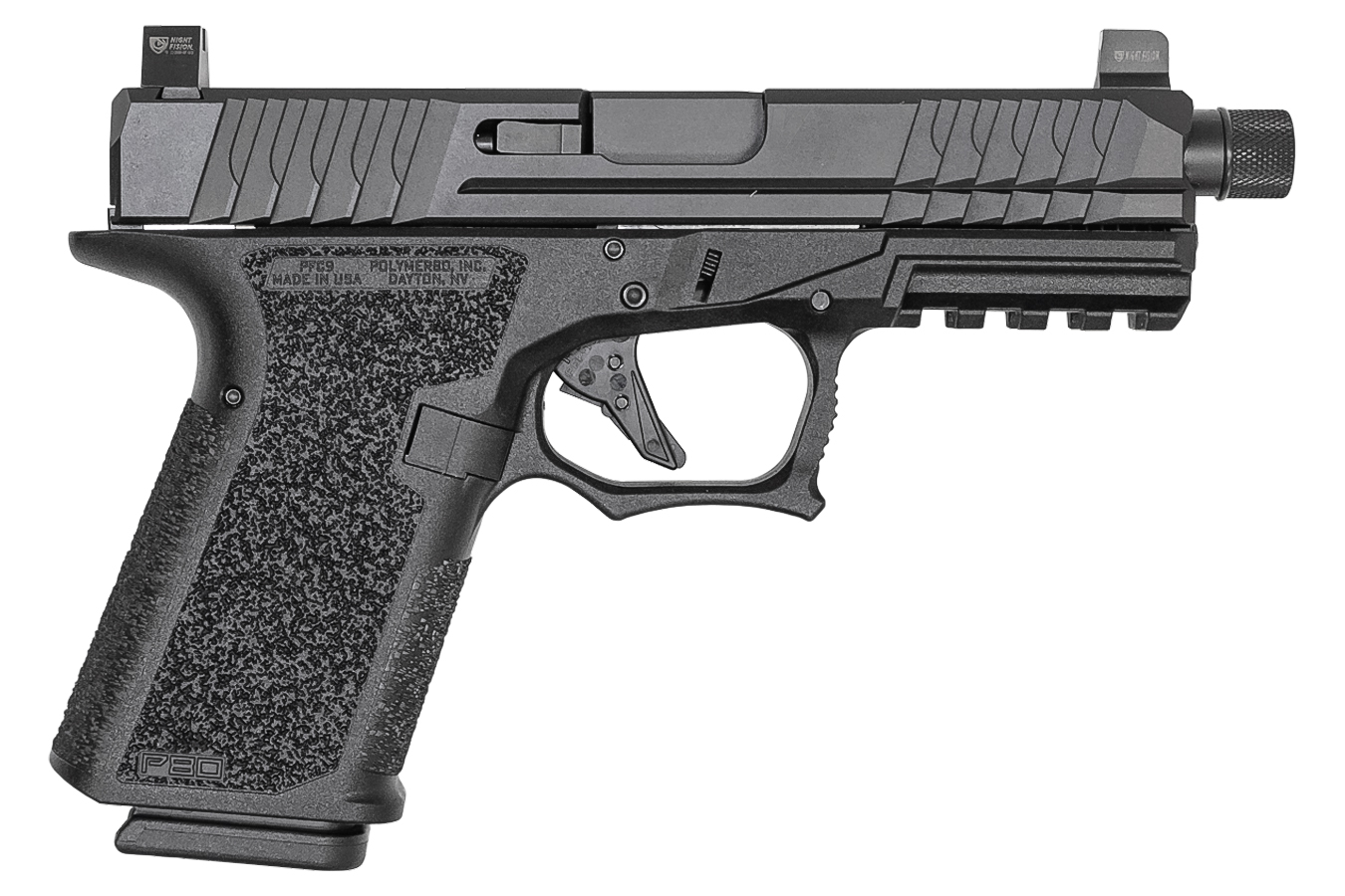 Polymer80 PFC9 Compact 9mm Pistol with Night Sights and Threaded Barrel