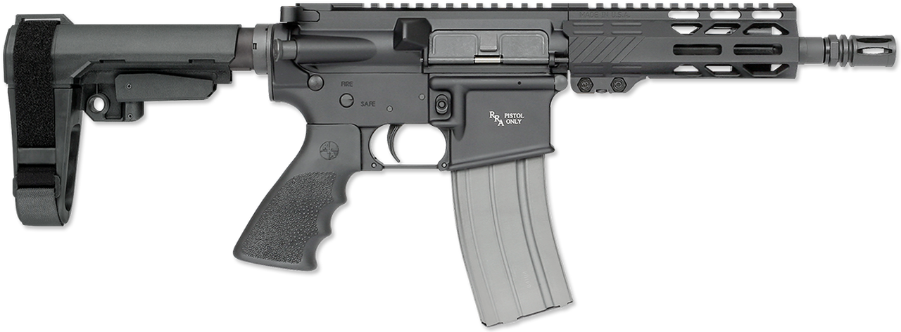 Rock River Arms LAR-15 A4 AR-15 Pistol 223/5.56 NATO 7" Black Hogue Rubber SBA3 Tactical Arm Brace