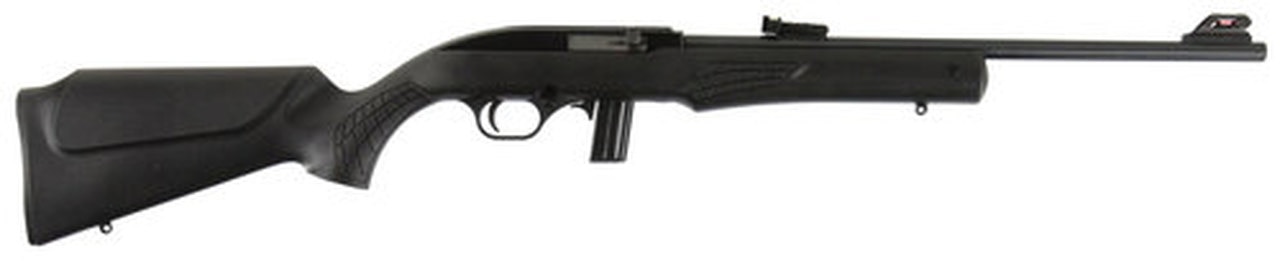 Rossi 22LR, 18" Barrel, Black, Synthetic Stock, 10Rd, Adjustable Fiber Optic Sights Rossi
