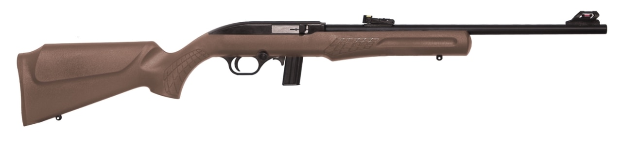 Rossi RS22 22 LR, 18" Barrel, Brown, Synthetic Stock, 10Rd, Adjustable Sights