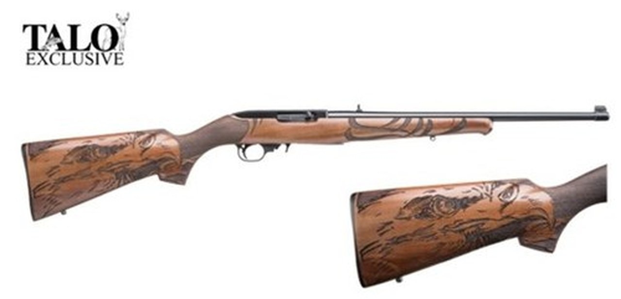 Ruger 10/22 Gator, 22LR, 18.5", Laminated Engraved Gator Stock, Blued, Talo Exclusive Ruger