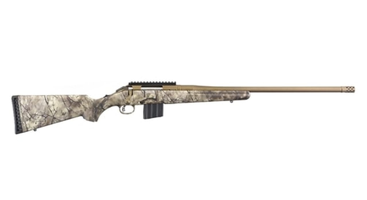 Ruger American .350 Legend, 22" Barrel, Go Wild Camo Stock, Bronze, 5 Rd