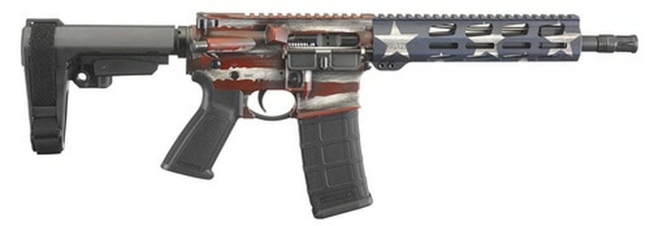 Ruger AR-556 AR-15 Pistol 223/556mm, 10.5" Barrel, Black, SBA3 Pistol Brace, 30rd Ruger