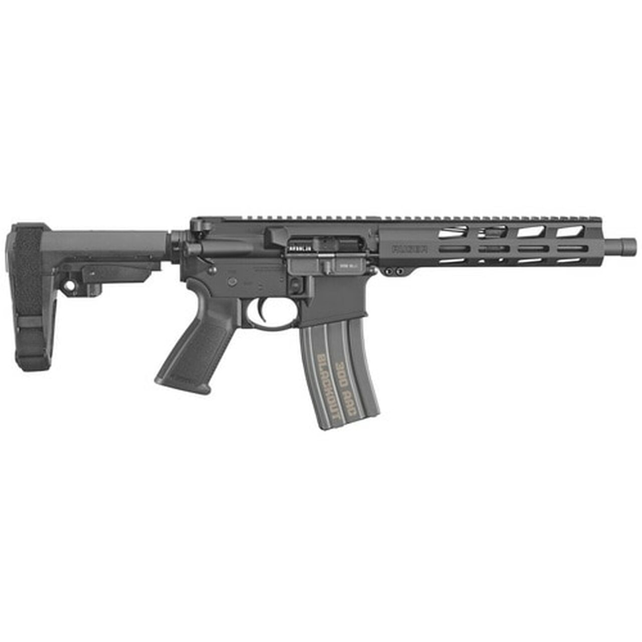 Ruger AR-556 AR-15 Pistol 300 Blackout 10.5" Barrel, Threaded, Aluminum Receiver, Black, M-Lok 30Rd Mag