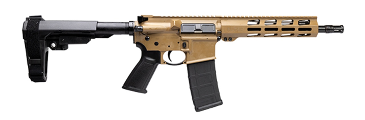 Ruger AR556 Pistol 5.56/.223, 10.5" Barrel, Davidson's Dark Earth, SBA3, 30rd