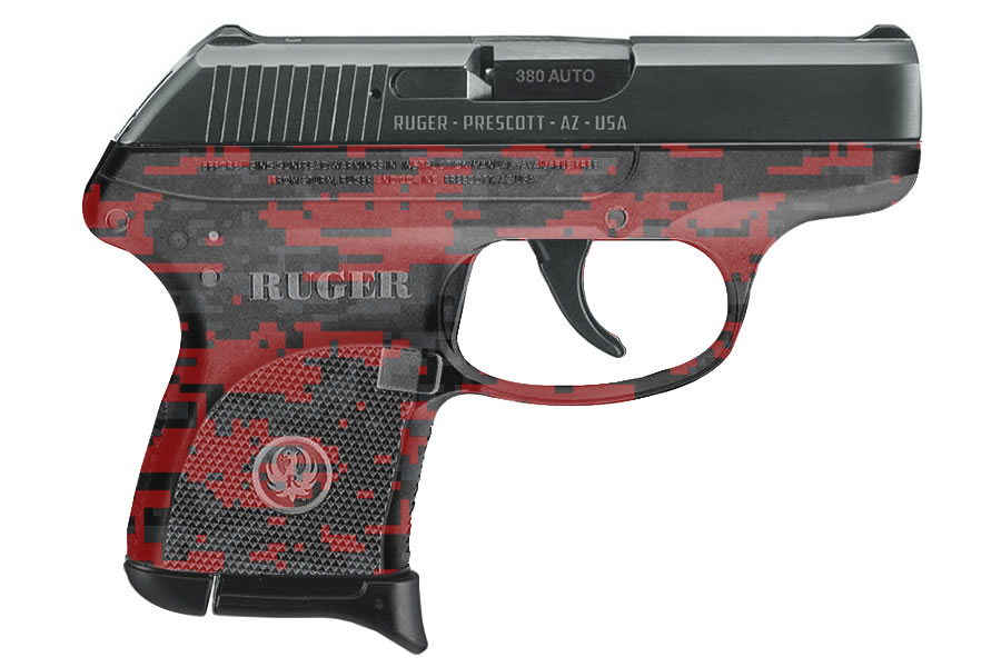 Ruger LCP 380 Auto with Red Digital Camo