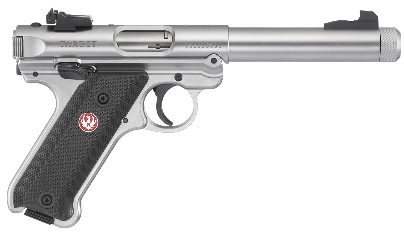 Ruger Mark IV Target 22LR Stainless Rimfire Pistol with Threaded Bull Barrel