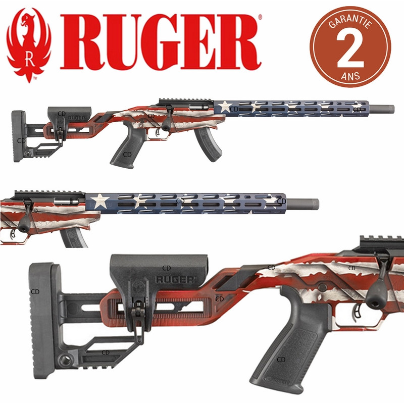 Ruger Precision Rimfire 22LR Bolt Action American Flag Cerakote  Finish