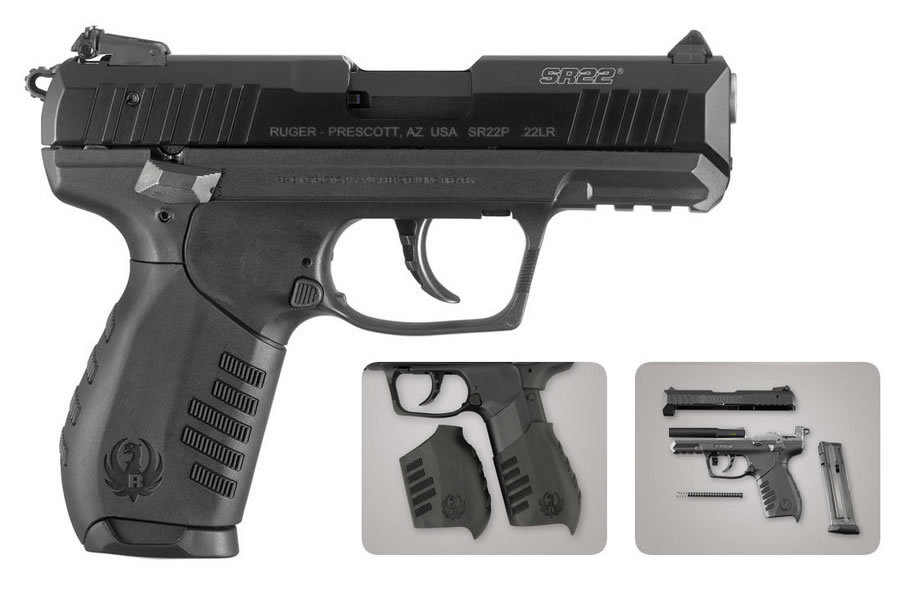 Ruger SR22 22LR Rimfire Pistol with 3 Magazines
