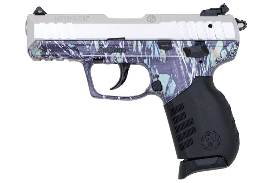 Ruger SR22 22LR Rimfire Pistol with Moonshine Serenity Finish and Silver Anodized Slid