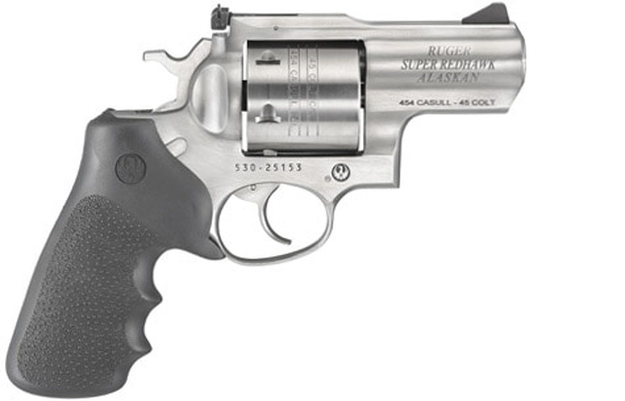 Ruger Super Redhawk Alaskan .454 Casull, 2.5" Barrel, Black Rubber Grips, Stainless Steel, 6rd Ruger